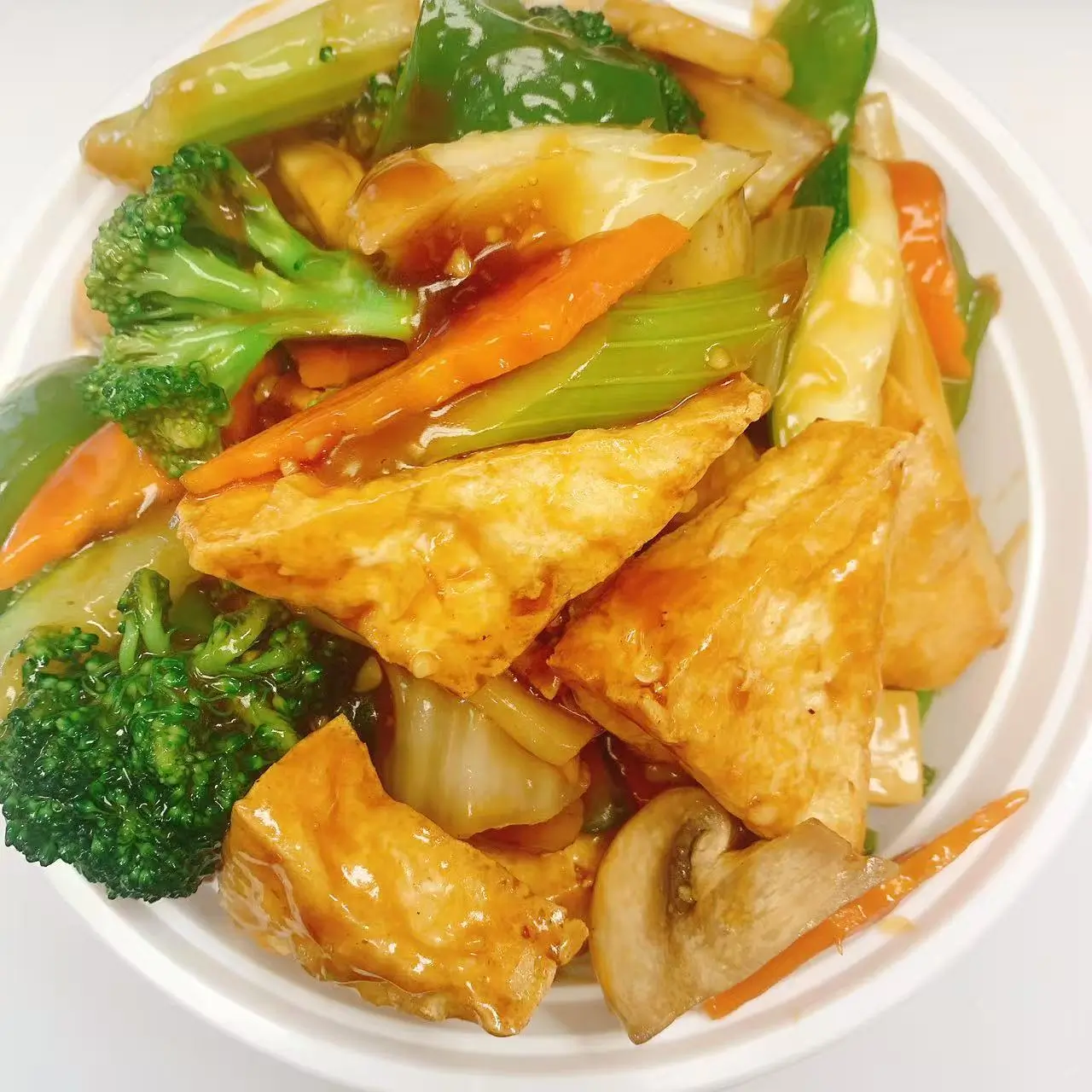 Fried tofu with mixed vegetables at No.1 Chinese Food, a Chinese Restaurant in Jackson.